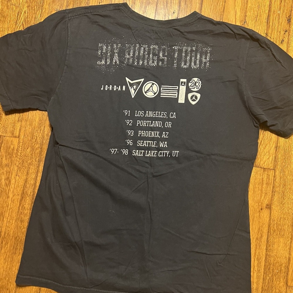 Jordan Brand Six Rings Tour T Shirt Size Large Cotton Used Black - Picture 8 of 9